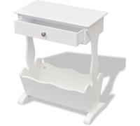 vidaXL Porte-revues Porte-journaux Rangement Etagère à Magazins Table Basse Table d'Appoint Table de Chevet Salon Maison Intérieur Blanc