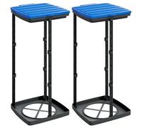vidaXL Porte-Sacs poubelles 2 pcs Noir et Bleu 60 L PP