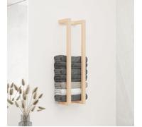 vidaXL Porte-Serviette Mural Support de Serviette Organisateur de Rangement Salle de Bain Maison Intérieur 23x18x90 cm Bois de Pin Massif
