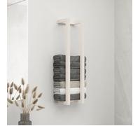 vidaXL Porte-Serviette Mural Support de Serviette Organisateur de Rangement Salle de Bain Maison Intérieur Blanc 23x18x90 cm Bois de Pin Massif
