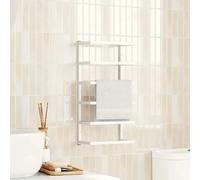 vidaXL Porte-serviette blanc acier