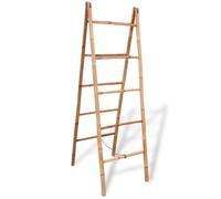 vidaXL Double échelle porte-serviettes avec cinq barreaux en bambou 50 x 160 cm