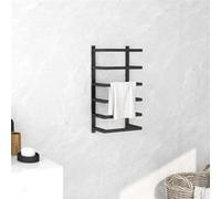 VidaXL porte-serviettes acier noir