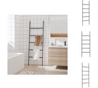 vidaXL Porte-serviettes échelle avec 5 barres noir 58x175 cm fer - porte-serviettes
