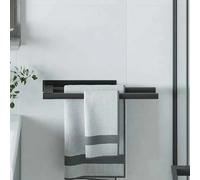 Porte-serviettes mural - VIDAXL - 40 x 9 x 4 cm - Acier inoxydable - Noir - Résistance à la rouille