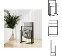 vidaXL Porte-serviettes noir 48x24x79 cm Fer - porte-serviettes