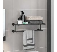 vidaXL Porte-serviettes Noir 61 x 23 x 17 cm Acier inoxydable