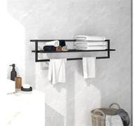 vidaXL Porte-serviette - Fer - Noir 95x25x22 cm