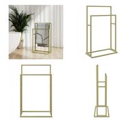 vidaXL Porte-serviettes Or 48x24x78,5 cm Fer - Porte-serviettes - Porte-serviettes sur pied - Tablette de salle de bain - Porte-serviettes sur pied