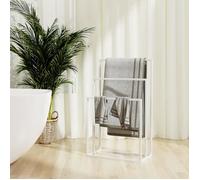 vidaXL Porte-serviettes sur pied blanc 48 x 24 x 79 cm fer