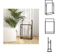 vidaXL Porte-serviettes sur pied noir 48x24x78,5 cm Fer - porte-serviettes
