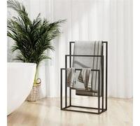 vidaXL Porte-serviettes Sur Pied Noir