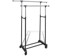 vidaXL Porte-V&ecirc tements Penderie Portant Double sur 4 roulettes Portemanteau144