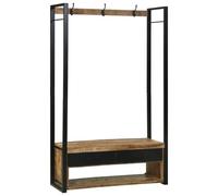 Vidaxl Porte-Vêtements Avec Crochets Et Étagères 110x40x185 Cm Bois De Manguier Massif