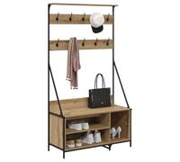 vidaXL Porte-vêtements avec étagère Chêne artisanal 100 x 41 x 184 cm, Rangement Chambre, Portant à Vêtements Rustique, Organisateur Intérieur, Durable et Gain de Place