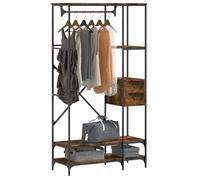 vidaXL Porte-vêtements avec étagères chêne fumé bois d'ingénierie Marron