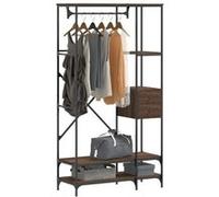 vidaXL Porte-vêtements avec étagères chêne marron bois d'ingénierie, porte-manteau, tringle à vêtements, portant à 847863 Marron G