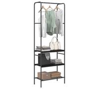 vidaXL Porte-vêtements Chêne noir 60 x 30 x 171 cm Bois d'ingénierie, Rangement de chambre, organiseur rectangulaire, meuble industriel, étagère gain de place, armoire moderne pour style minimaliste