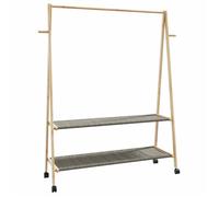 vidaXL Porte-vêtements et étagères roulettes 132x45,5x155,5cm bambou, porte-manteau, porte-manteau avec étagère, 4008913