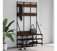 vidaXL Porte-vêtements et rangement des chaussures - Chêne Marron