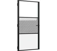 vidaXL Porte vitrée noire 102,5 x 3,5 x 201,5 cm Aluminium
