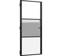 vidaXL Porte vitrée noire 93 x 3,5 x 201,5 cm en aluminium
