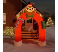 vidaXL Porte Voûtée Gonflable de Noël avec LED Décoration de Noël Ornement de Vacances Décoration de Fête Ornement de Jardin Extérieur 380 cm G