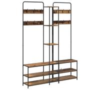 vidaXL Portemanteau avec banc à chaussures Bois Ancien – Rustique industriel, rangement pratique