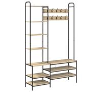 vidaXL Portemanteau avec Banc à Chaussures Chêne Sonoma, Chambre, avec étagères et Crochets, portemanteau Industriel, Banc à Chaussures, Rangement Gain de Place