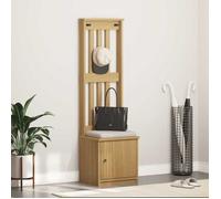 vidaXL Portemanteau SANDNES 45x40x159,5 cm Bois Massif pin, Banc de Couloir, Meuble de Rangement de Couloir, Rangement à Chaussures de Couloir