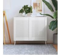 vidaXL Portes à persiennes 2 pcs Bois de pin massif Blanc 69x49,4 cm