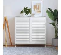 vidaXL Portes à persiennes 2 pcs Bois de pin massif Blanc 99,3x59,4 cm
