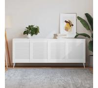 vidaXL Portes à Persiennes 4pcs - Blanc - 61.5x49.4 cm