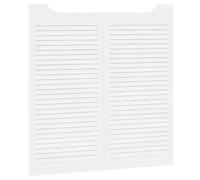 vidaXL Portes battantes 2 pcs Blanc Bois de pin massif, Porte en pin esthétique, moderne séparation, durable, séparateurs tendance pour la déco de votre salon