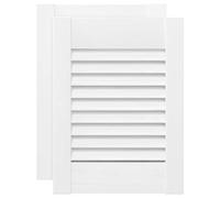 vidaXL Portes d'armoire à persiennes 2 pcs Blanc 39,5x29,5 cm, Porte de Meuble, Porte de Garde-Robe, Panneau à persiennes en Bois