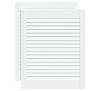 vidaXL Portes d'Armoire à Persiennes 2 pcs, Portes de Placard à Chaussures, Panneaux de Radiateur, Décoration d'Intérieur, Blanc Bois de Pin Massif