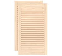 vidaXL Portes d'Armoire à Persiennes 2 pcs, Portes de Placard à Chaussures, Panneaux de Radiateur, Décoration d'Intérieur, Bois de Pin Massif