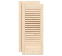 vidaXL Portes d'armoire à persiennes 2pcs 69x29,5cm Bois de pin Massif, Porte de Meuble, Porte de Garde-Robe, Panneau à persiennes en Bois
