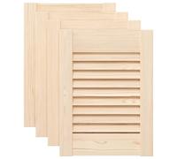vidaXL Portes d'armoire à persiennes 4 pcs 39,5x29,5 cm pin Massif, Porte de Meuble, Porte de Garde-Robe, Panneau à persiennes en Bois