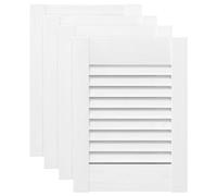 vidaXL Portes d'armoire à persiennes 4 pcs Blanc 39,5x29,5 cm, Porte de Meuble, Porte de Garde-Robe, Panneau à persiennes en Bois