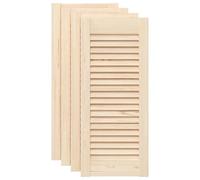 vidaXL Portes d'armoire à persiennes 4pcs 69x29,5cm Bois de pin Massif, Porte de Meuble, Porte de Garde-Robe, Panneau à persiennes en Bois