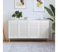 vidaXL Portes d'armoire à persiennes - Blanc