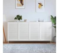 vidaXL Portes d'armoire à persiennes - Blanc