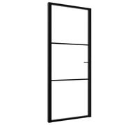 vidaXL Portes intérieures 93 x 201,5 cm Aluminium Noir et Transparent
