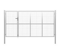 vidaXL Portillon acier 350x150 cm - Argenté