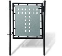 vidaXL Portail de clôture noir à une porte 100x75 cm 141684
