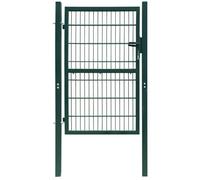 vidaXL Portail de clôture 2D (simple) vert 100x140 cm