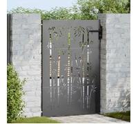 vidaXL Porte de Jardin Noir 85 x 150 cm Acier peint par poudre, Portillon Rectangulaire en Métal, Durable et Élégant, Barrière Extérieure Résistante à la Rouille, Design Moderne
