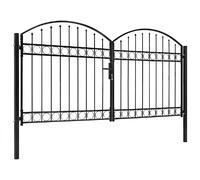 vidaXL Portillon double porte 300x150 cm noir