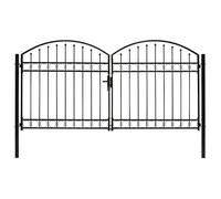 vidaXL Portillon double porte 300x150 cm noir